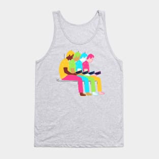 Reading Boys Bibliophile Illustration Tank Top